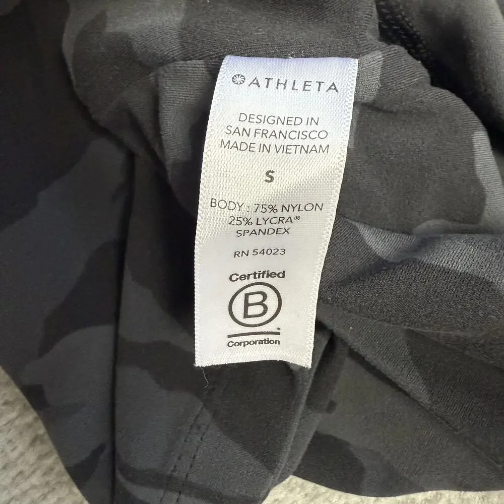 Athleta Salutation Camo Jogger Pants Womens Small Black Gray High Rise Yoga - Picture 5 of 11
